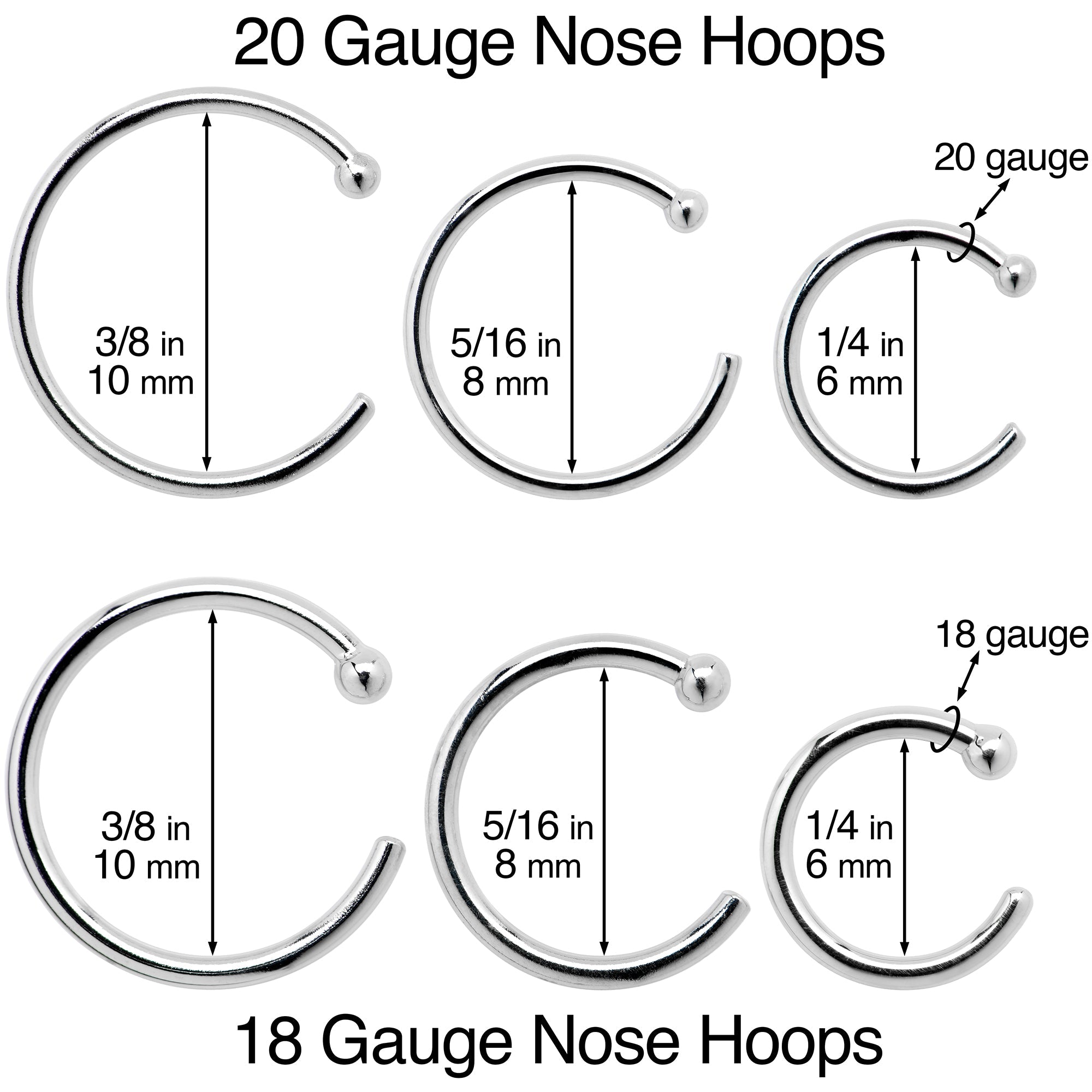 BodyCandy 20G 5/16 Solid 18K Yellow Gold Nose Hoop — color detail