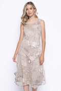 KADOU BOUTIQUE Picadilly Printed Mesh Sleeveless Dress — main product shot