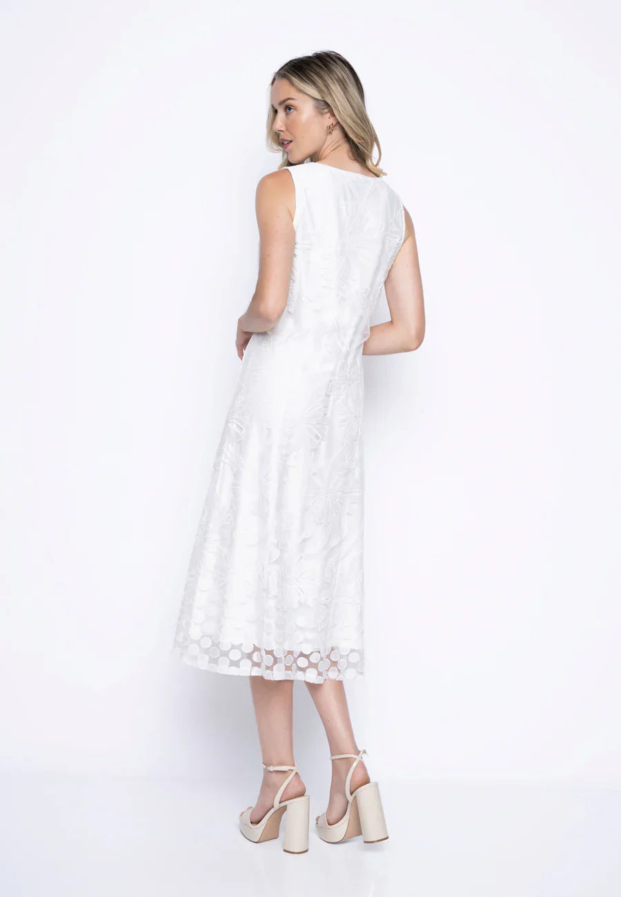 KADOU BOUTIQUE Picadilly Sleeveless Mesh Dress — detail close-up