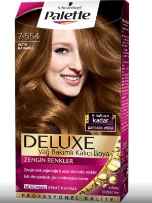 Palette Deluxe Altõn Karamel Hair Dye 7-554 - Permanent Hair Color with Post-Dye Care