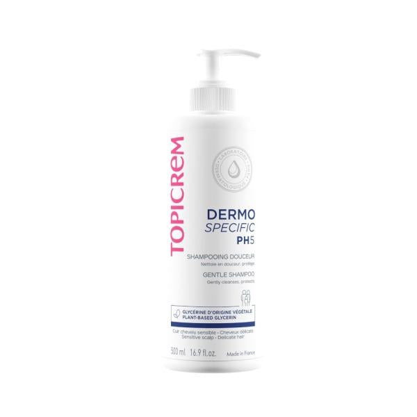 Topicrem Gentle Shampoo PH5 - 16.91 fl oz, Paraben-Free, For Sensitive Scalps & All Hair Types
