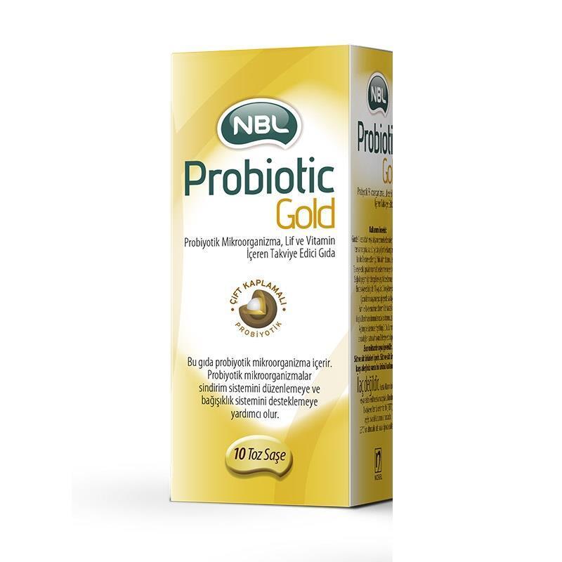 NBL Probiotic Gold 10 Stick - Probiotic Supplement for Digestive Health & Immune System Support