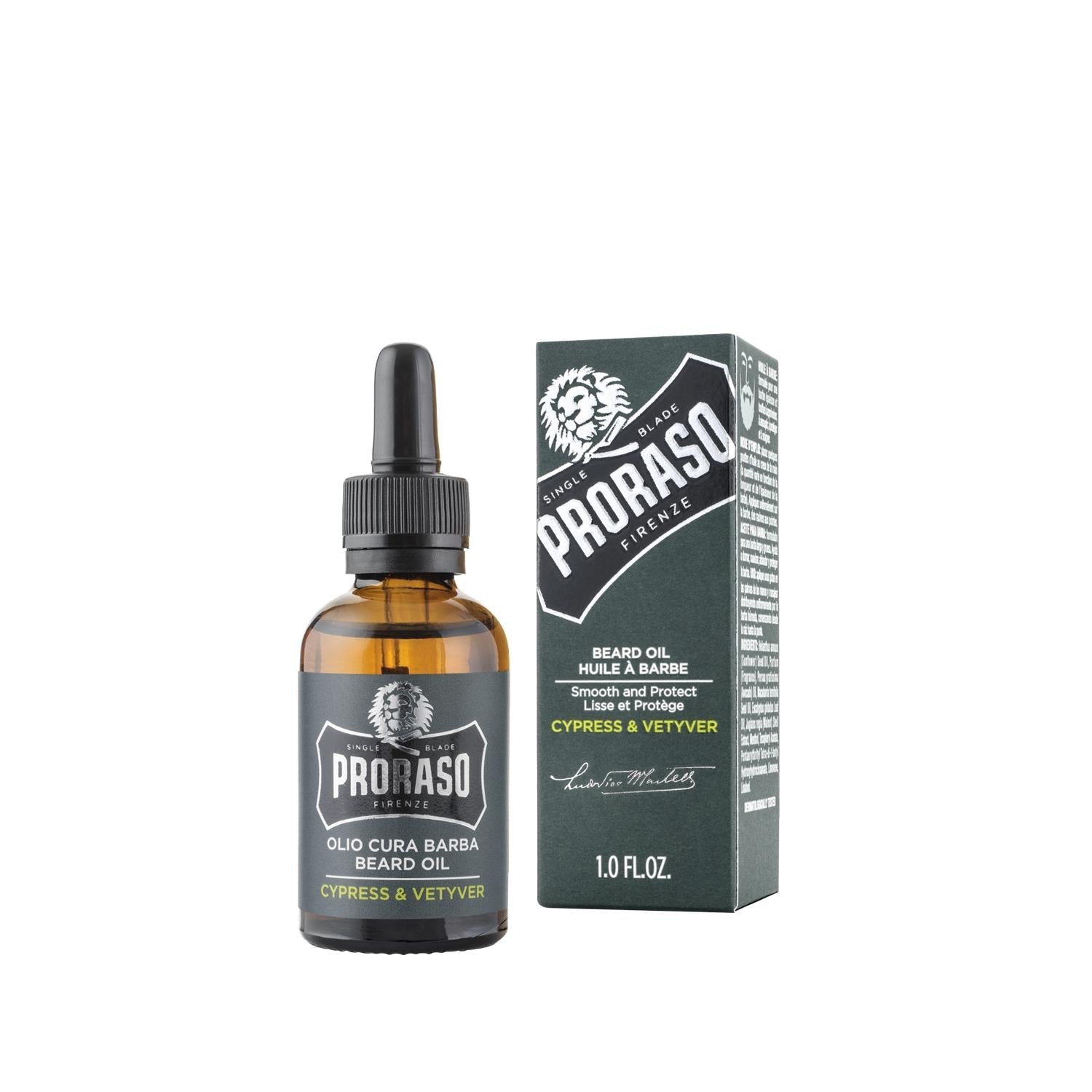 Proraso Cypress Vetiver Beard Care Oil - Nourishing, Conditioning, Unique Scent for Men's Grooming