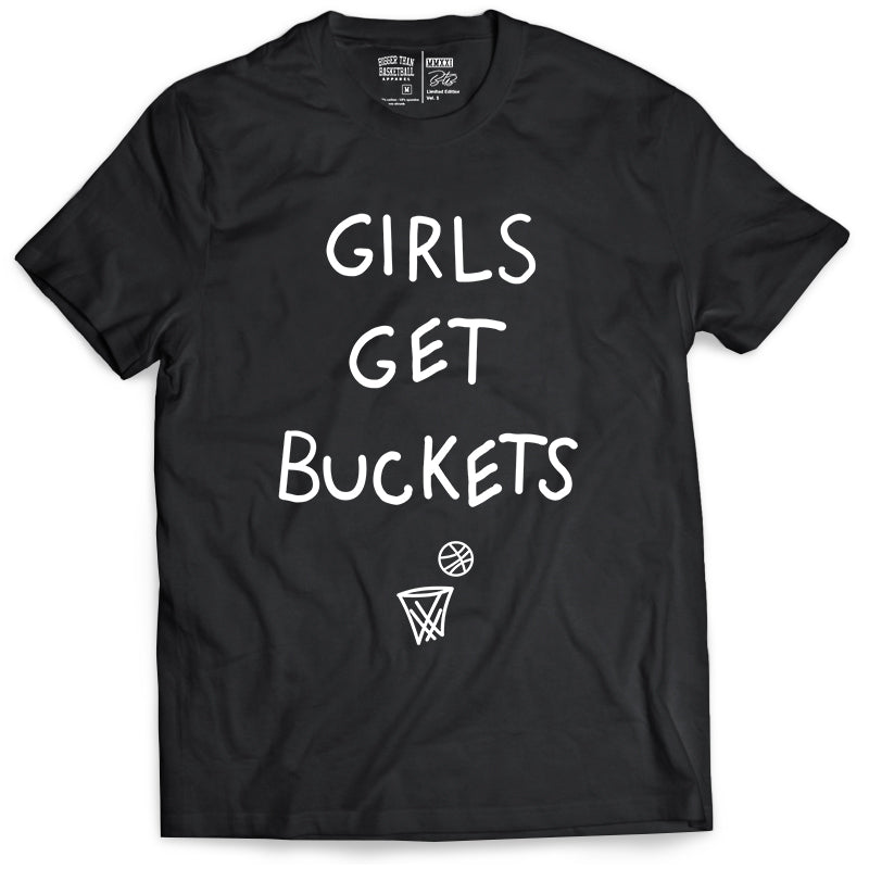 Bigger Than Basketball Girls Get Buckets - T-Shirt - Black — main product shot