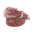 Rhinestone Belt Store Rhinestone Belt Store Black & Red Zebra Strap with Bling Rhinestones… — main product shot