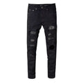 Rhinestone Belt Store Rhinestone Belt Store Black Denim Strap with Crystal Patch Rhinestones… — main product shot