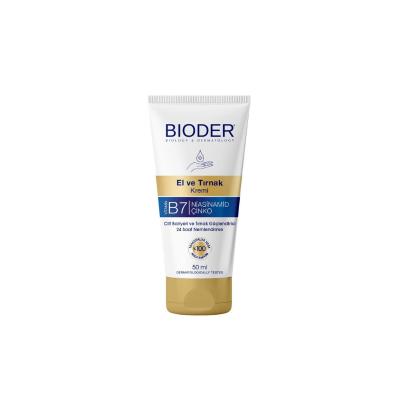 Bioder Hand and Nail Cream: Strengthens Skin Barrier, Nourishes Nails - Biotin, Niacinamide, Zinc - Dry Hands Treatment & Nail Strengthening 50ml