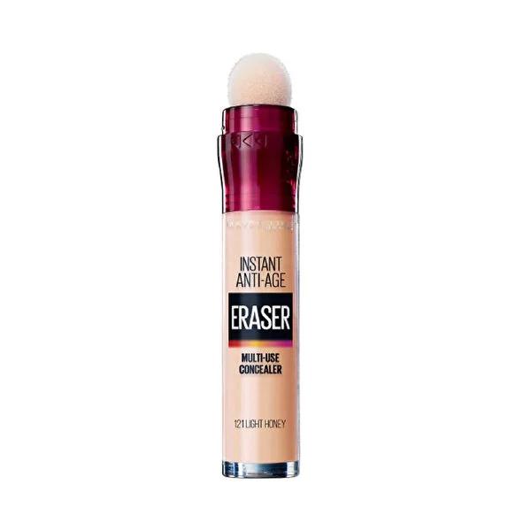 Maybelline Instant Age Eraser Concealer - Light Honey 121: Full Coverage Under Eye Concealer for Dark Circles & a Youthful Look
