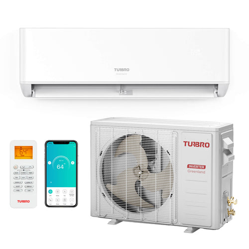 (Open Box) Greenland Single Zone Mini Split AC with Heat Pump (R454B) – TURBRO