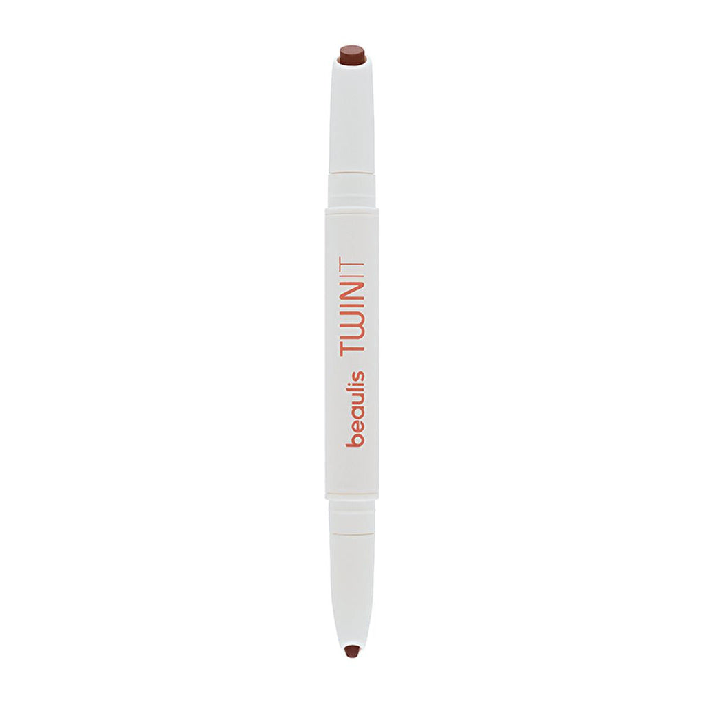 Beaulis Twin It Cream Brown Dual Ended Lipstick & Lip Liner:  Long-Lasting, 2-in-1 Lip Contour, Define & Color - Portable Beauty.
