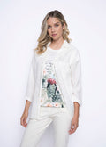 KADOU BOUTIQUE Picadilly 3/4 Sleeve Button Down Shirt — main product shot