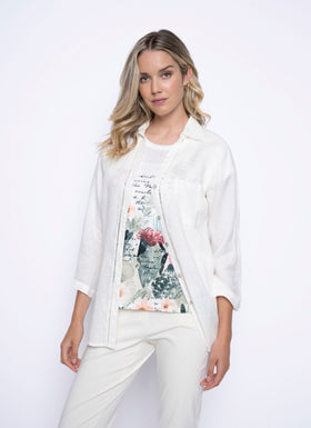 Picadilly 3/4 Sleeve Button Down Shirt