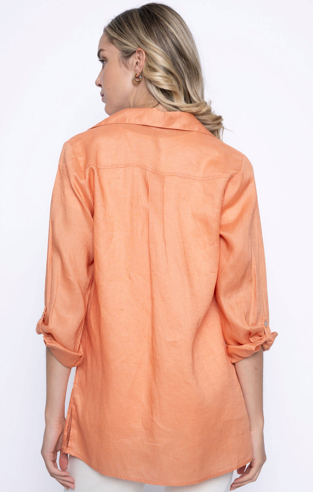 KADOU BOUTIQUE Picadilly 3/4 Sleeve Button Down Shirt — lifestyle context
