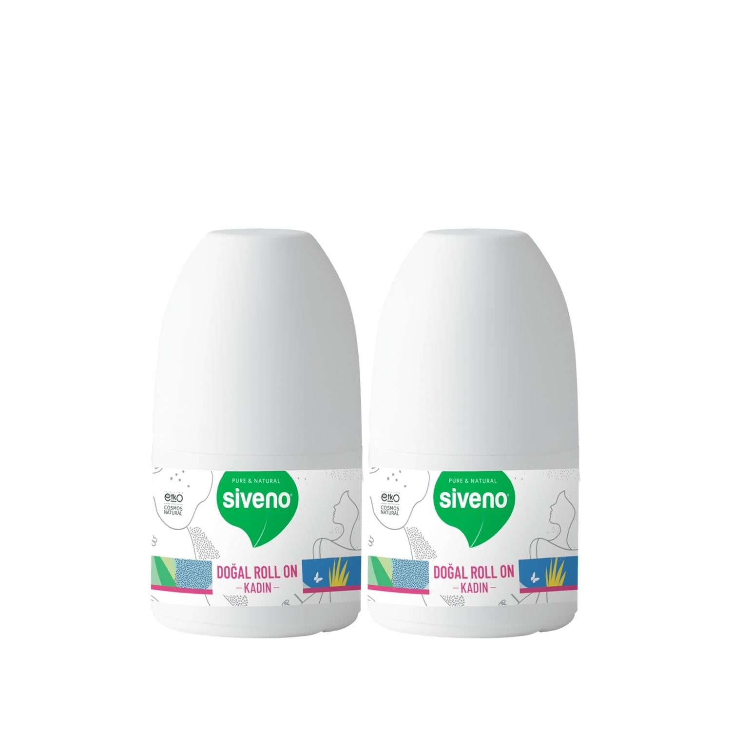 Siveno Natural Roll-On Deodorant for Women - 50ml, 2 Pack - Chemical-Free, Long-Lasting Freshness