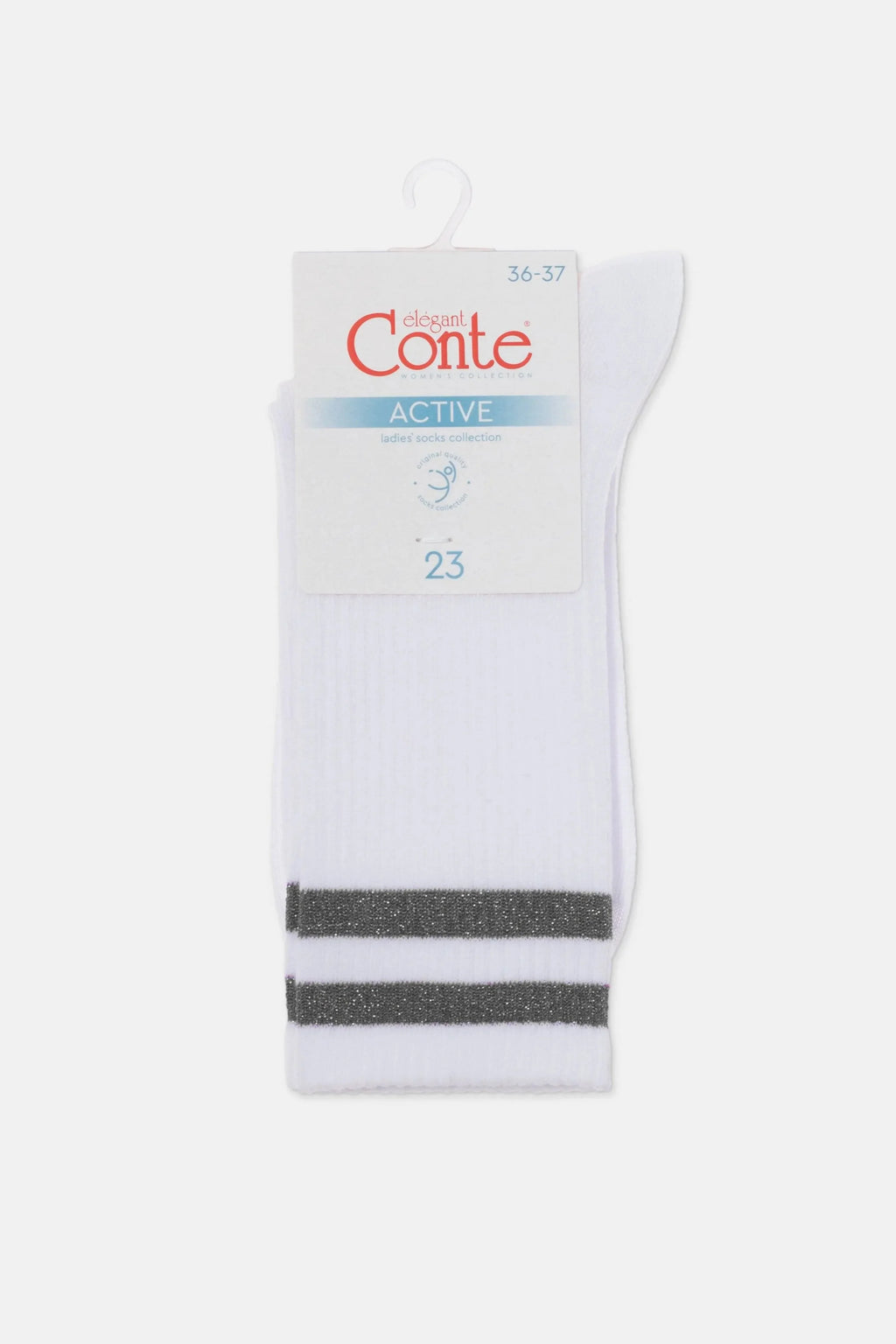 TheRanok.com Conte Cotton Long Socks Active 157 - Lurex Stripes — size reference