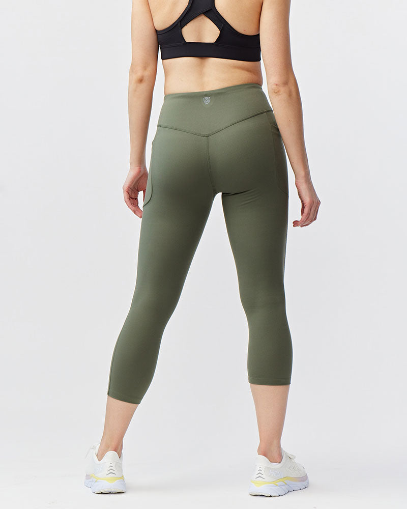 Goal Five Go Again Women's Cropped Leggings Length 21" — in-use photo