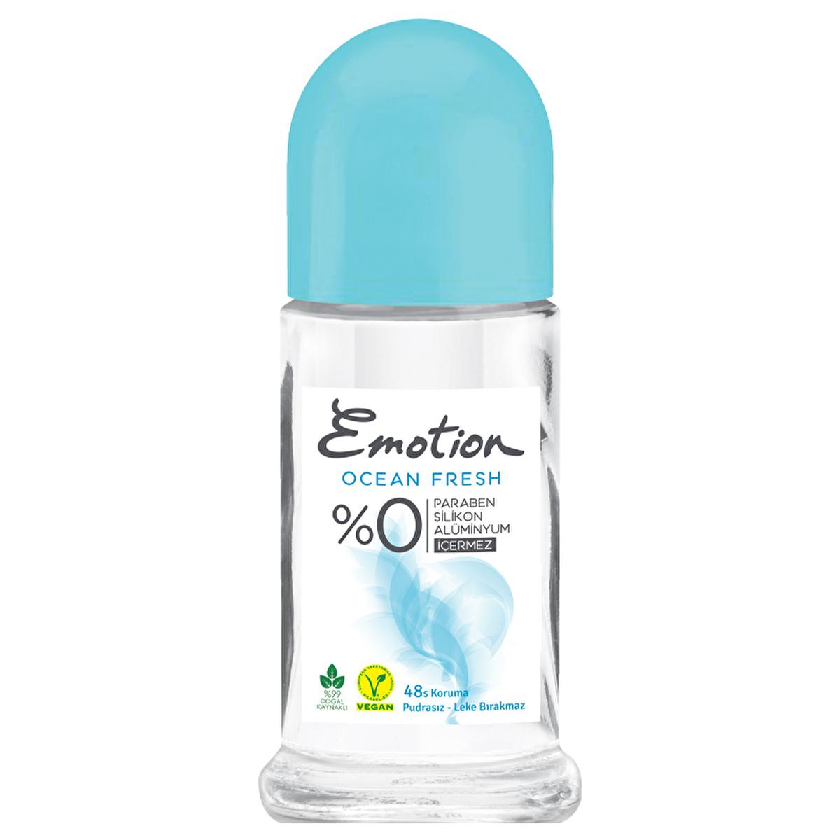 Emotion Ocean Fresh Roll-On Deodorant - Aluminum-Free, Vegan, Natural - 50ml