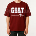 "GOAT" God Over All Things T-Shirt – Christian Streetwear Graphic Tee, Premium 100% Cotton Faith-Based Top, Soft Lived-In Heavyweight Modern Worship Shirt, Made in USA