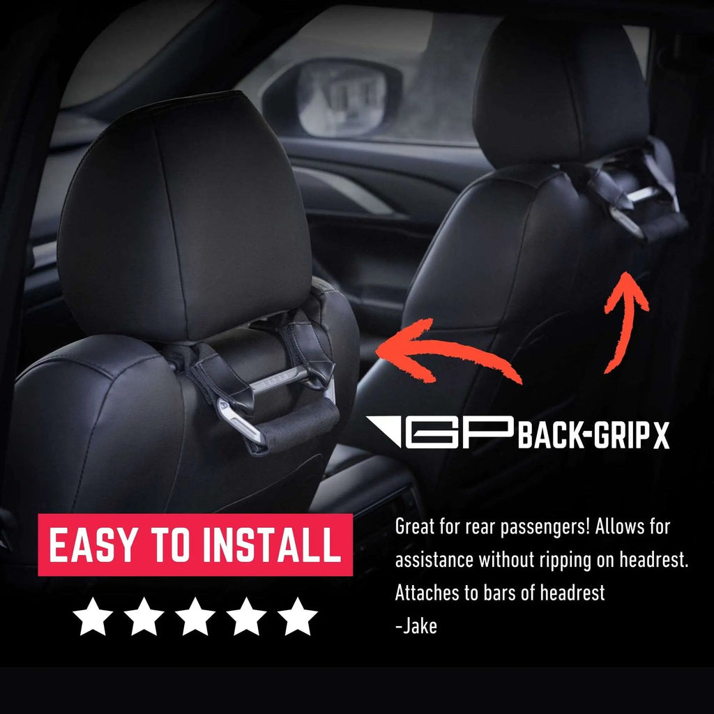 GPCA GP Back Grip PRO — Rear Headrest Handles for All Cars & Trucks — back view