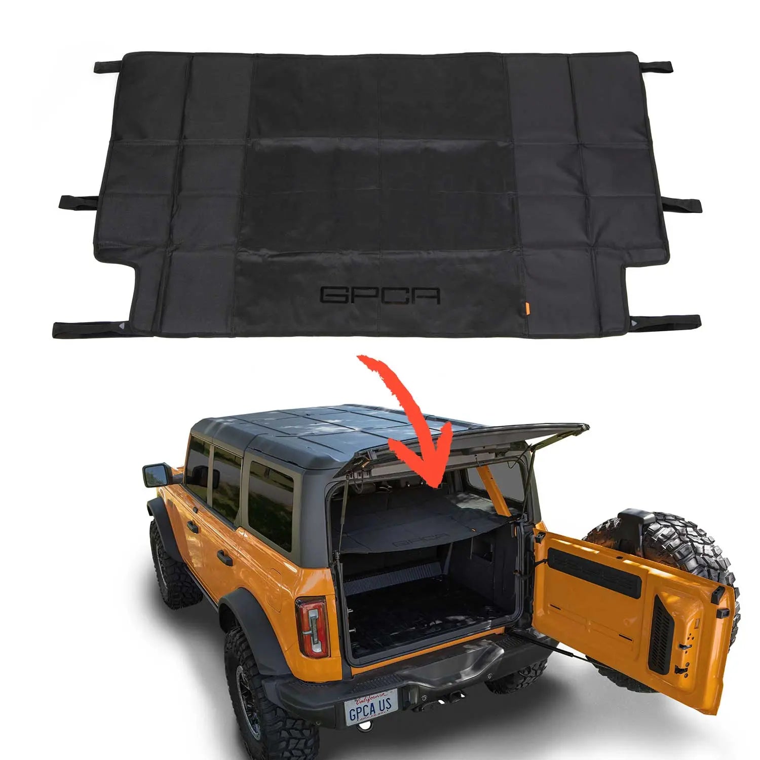 GPCA Ford Bronco 4DR Cargo Cover — Hardtop (2021+) — alternative angle