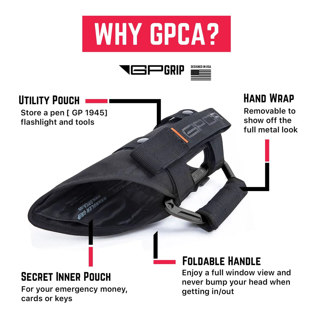 GPCA GP-Grip PRO Foldable Color Handles — Jeep Wrangler (2007–2023) — product on model