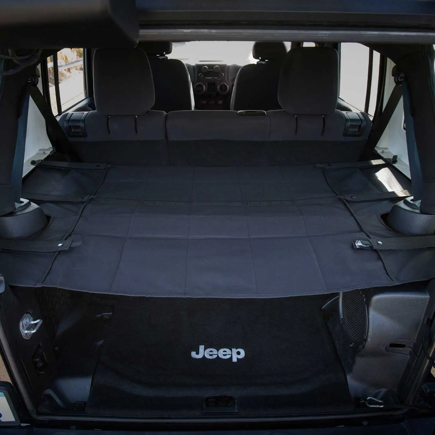 GPCA Jeep Wrangler JK 4DR Cargo Cover PRO (2007–2018) — in-use photo