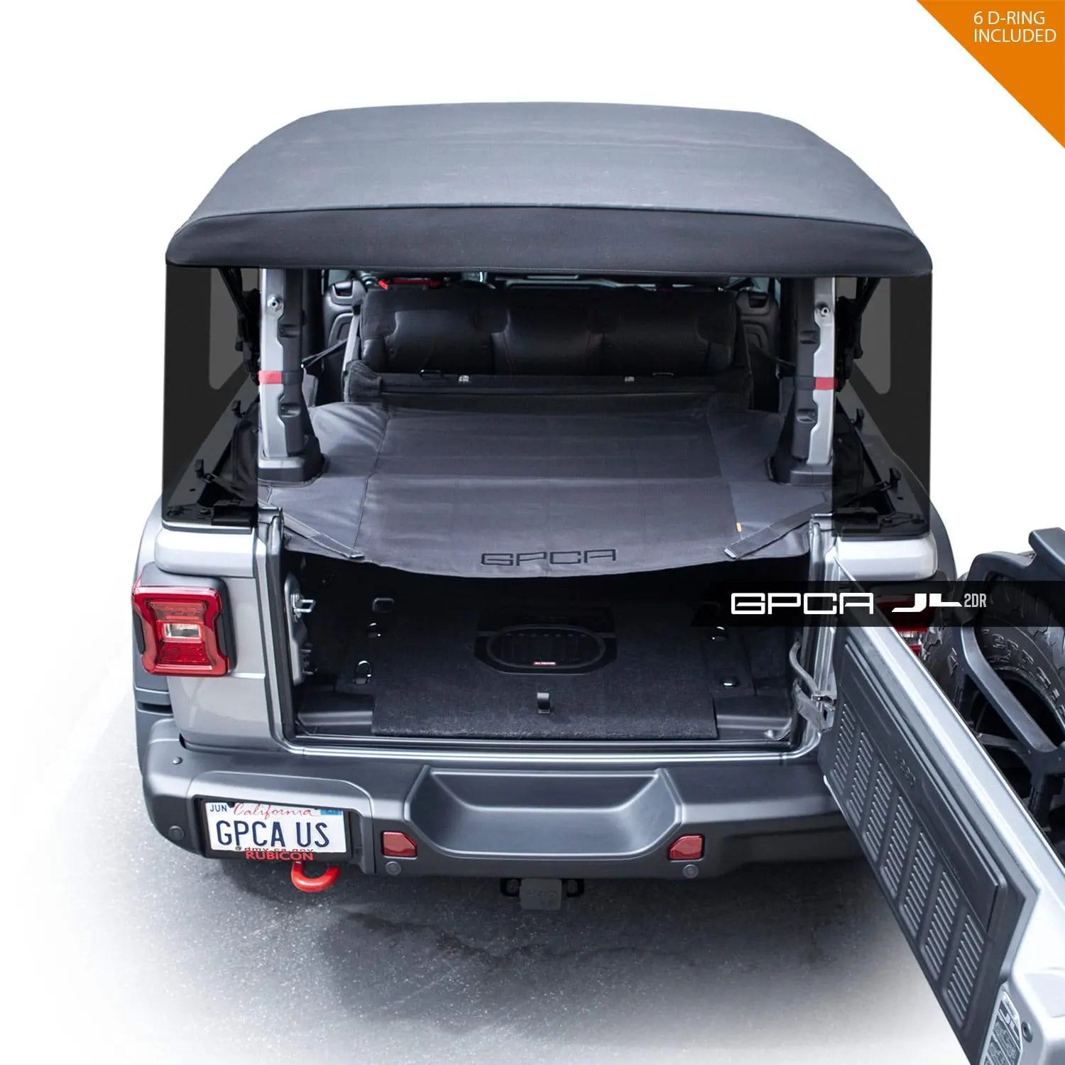 GPCA Jeep Wrangler JL 2DR Cargo Cover (2018+) — side view