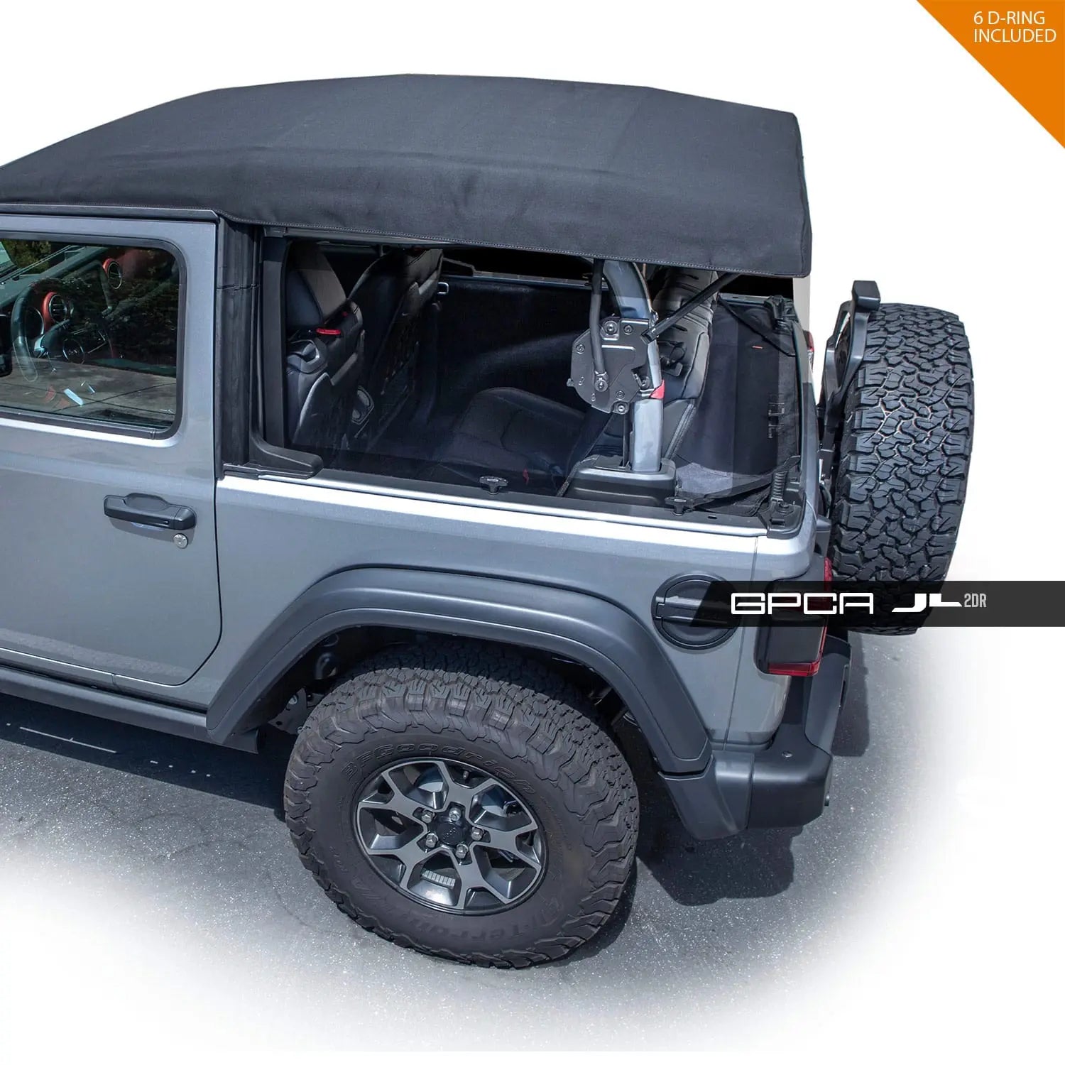 GPCA Jeep Wrangler JL 2DR Cargo Cover (2018+) — color detail