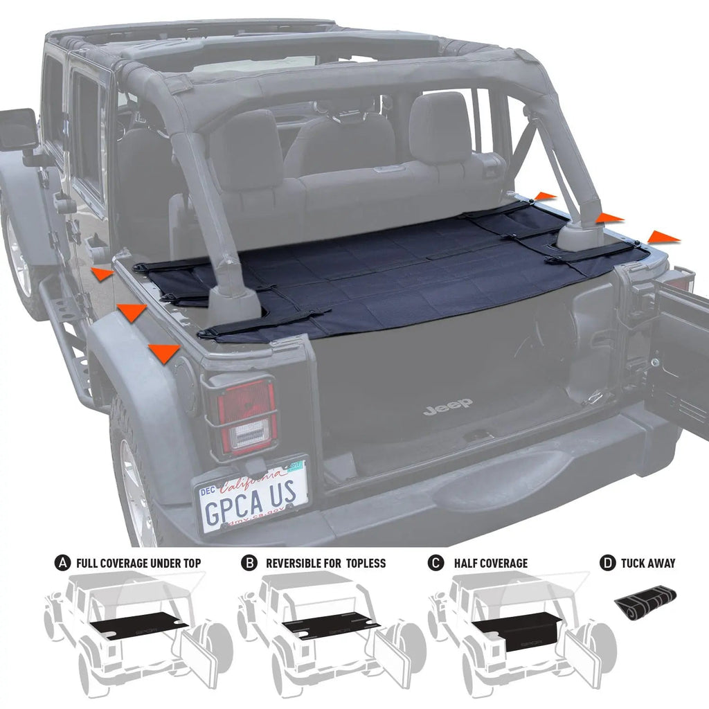 GPCA Jeep Wrangler JK 4DR Cargo Cover PRO (2007–2018) — main product shot