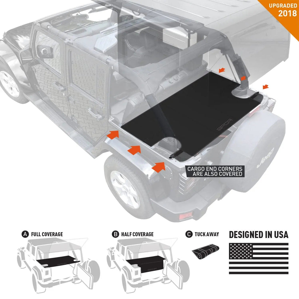 GPCA Jeep Wrangler JK 4DR Cargo Cover LITE (2007–2018) — main product shot