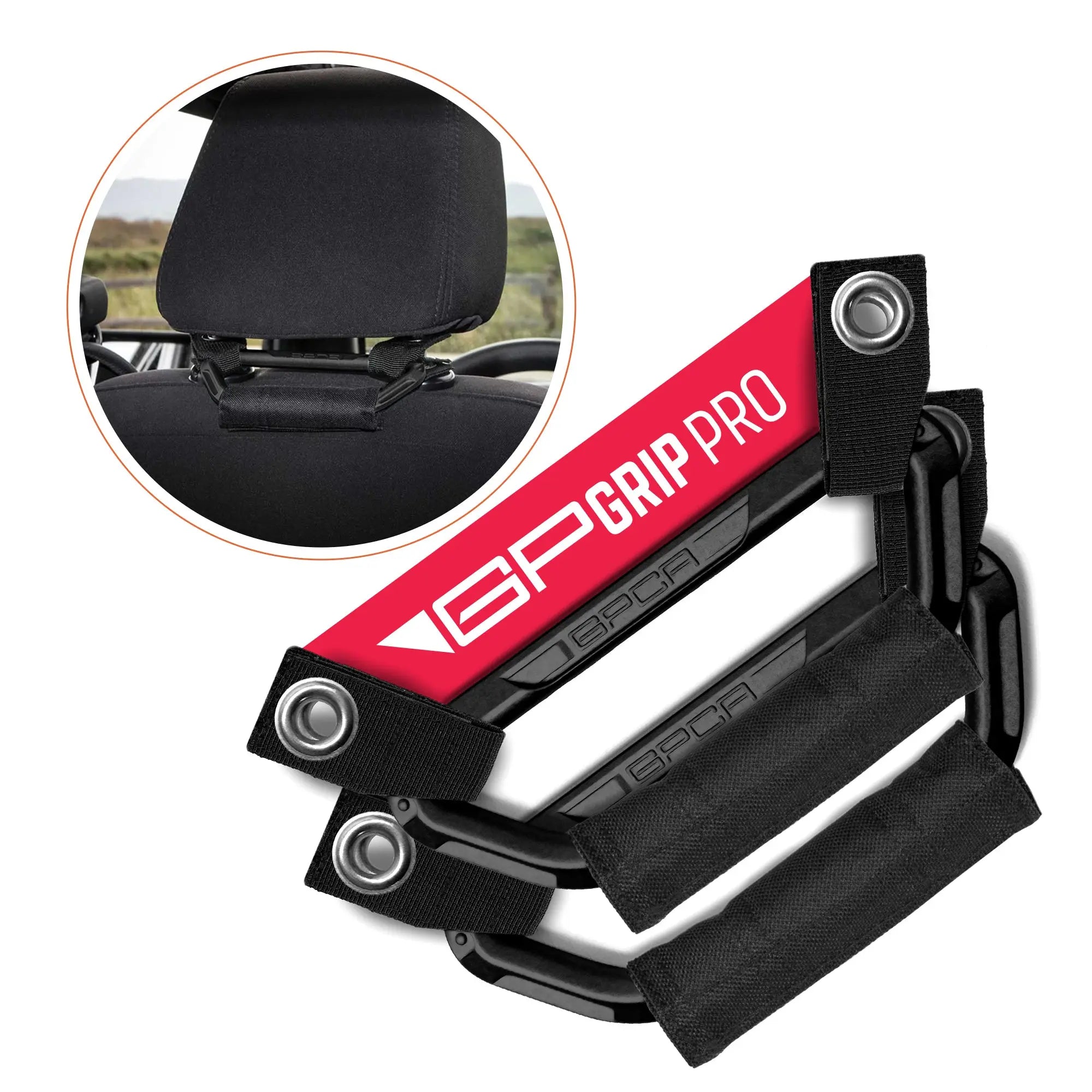 GPCA GP Back Grip PRO — Rear Headrest Handles for All Cars & Trucks — back view