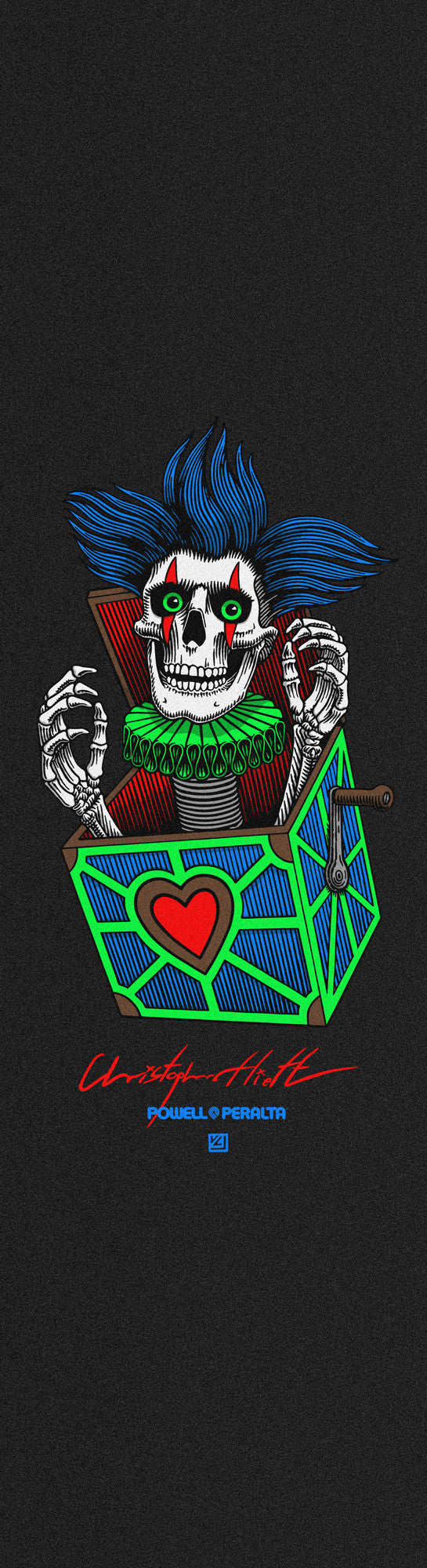 Powell Peralta Chris Hiett Skull Griptape - 9″x33″ Black