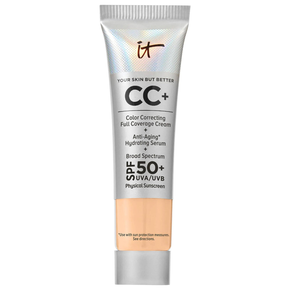 IT Cosmetics CC+ Cream Full Coverage Foundation SPF 50+: Color Correcting, Anti-Aging, Hydrating & Natural Finish - Perfect