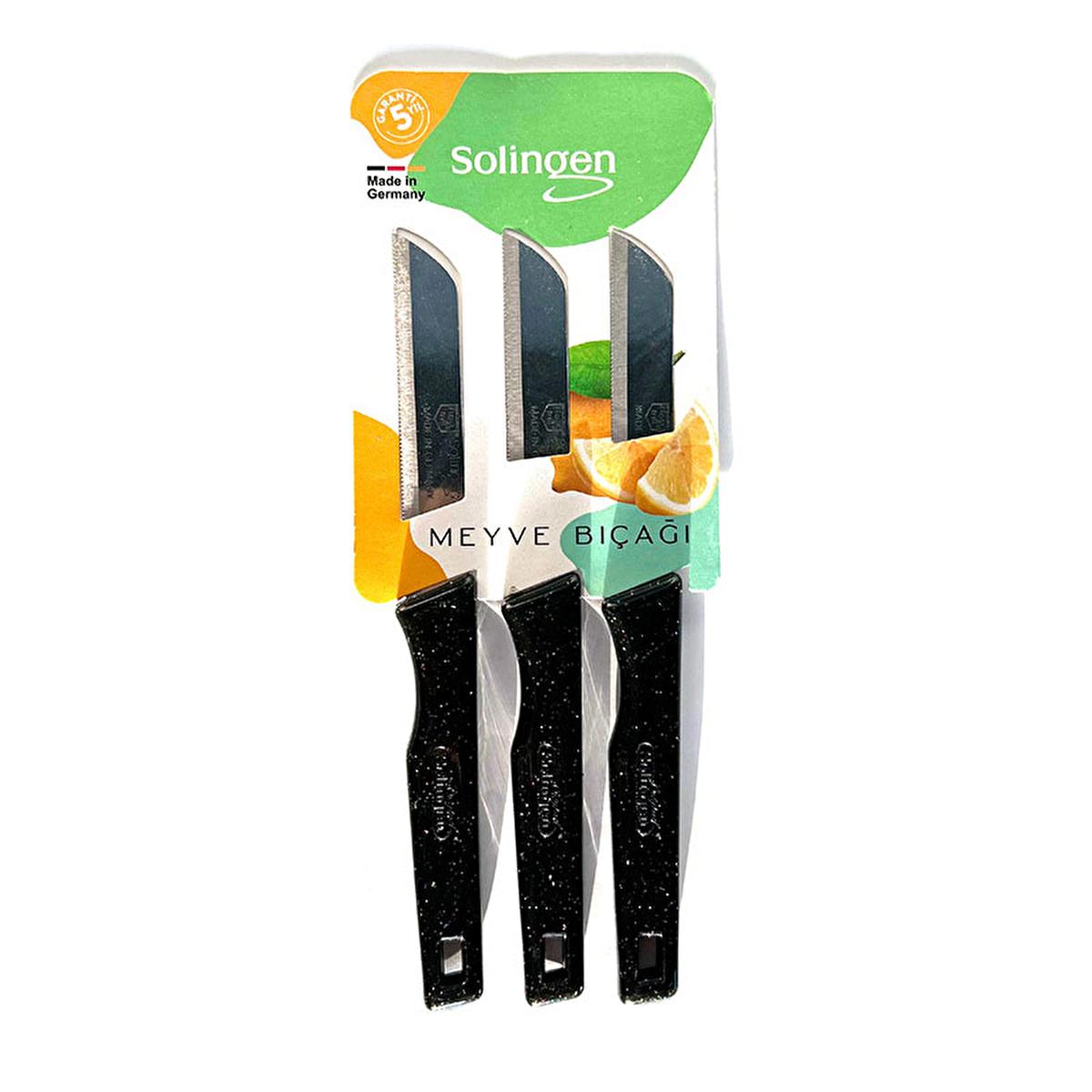 Solingen 3-Piece Knife Set with Ergonomic Handle - High-Carbon Stainless Steel, Durable and Sharp