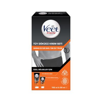Veet Men Hair Removal Cream Set for Sensitive Skin - Gentle, Effective, and Soothing for Unwanted Hair