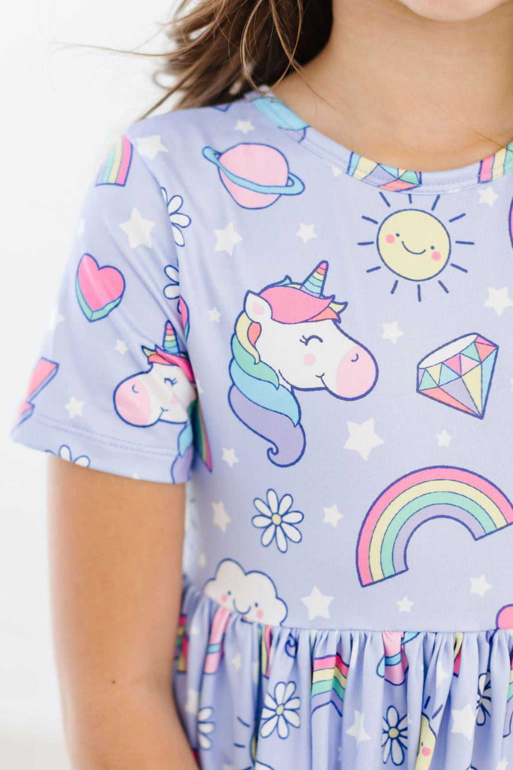 Mila & Rose ® Galactic Unicorns S/S Pocket Twirl Dress — back view