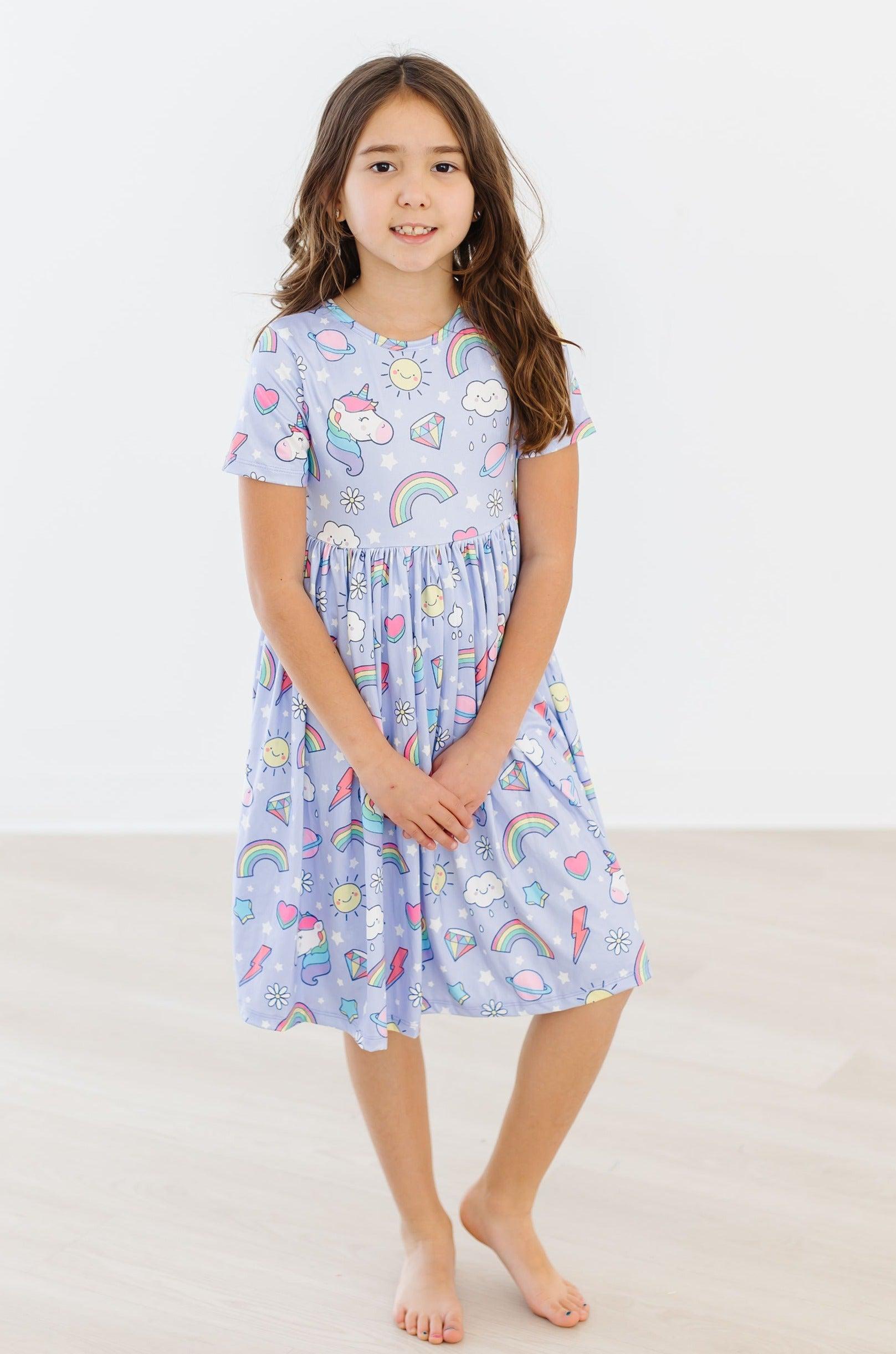 Mila & Rose ® Galactic Unicorns S/S Pocket Twirl Dress — alternative angle