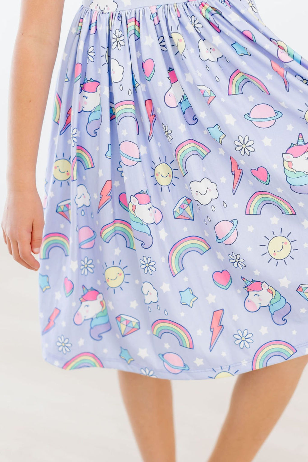 Mila & Rose ® Galactic Unicorns S/S Pocket Twirl Dress — in-use photo