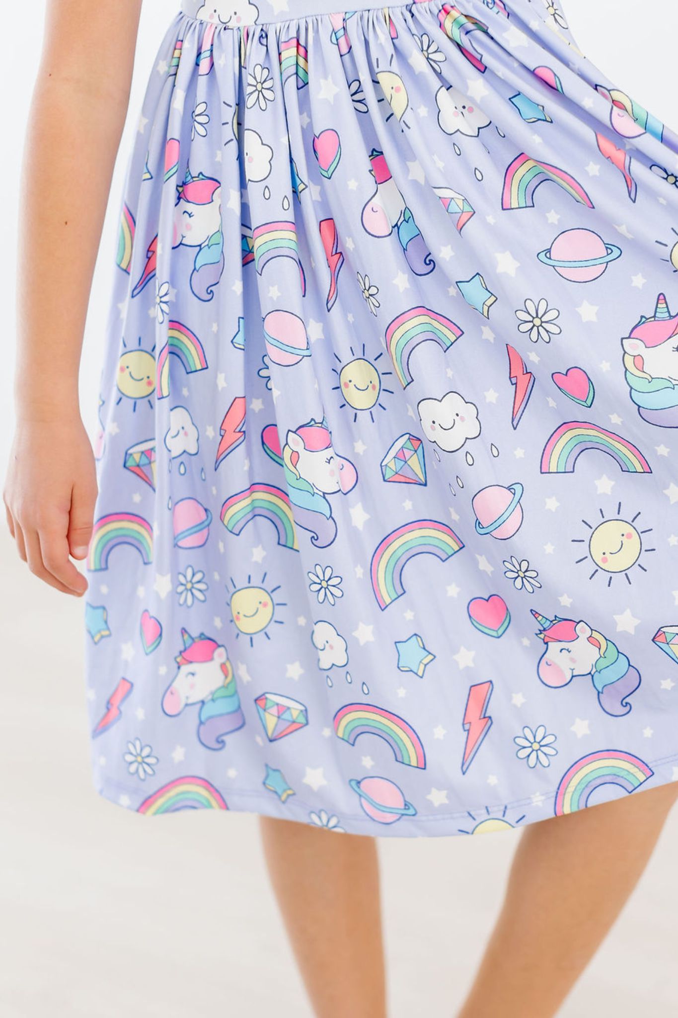Mila & Rose ® Galactic Unicorns S/S Pocket Twirl Dress — in-use photo