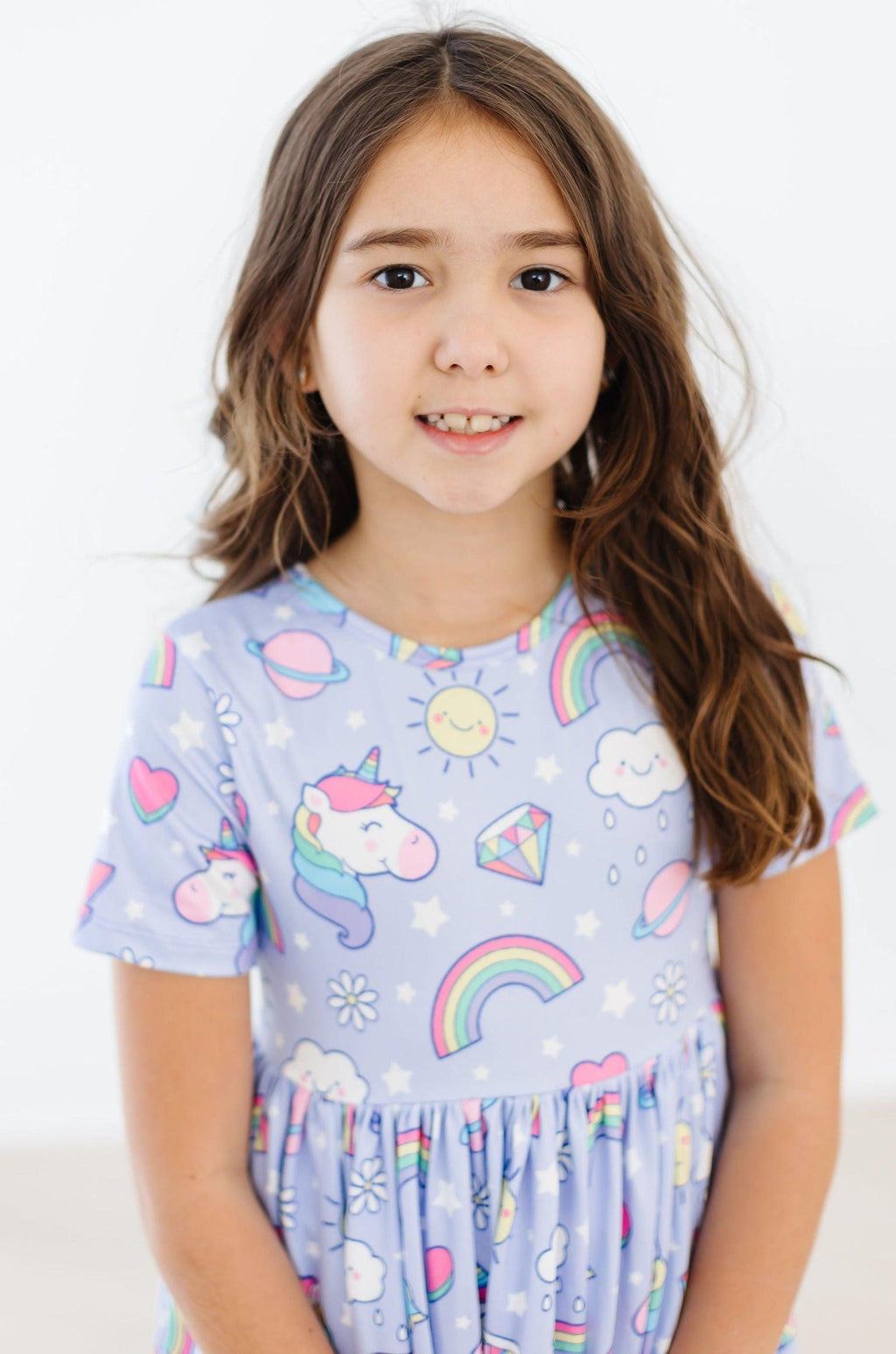 Mila & Rose ® Galactic Unicorns S/S Pocket Twirl Dress — size reference