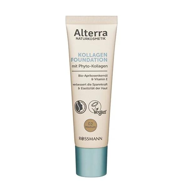 Alterra Organic Foundation Makeup No.02 Medium - Natural, Vegan, Dermatologically Tested - 30 ml