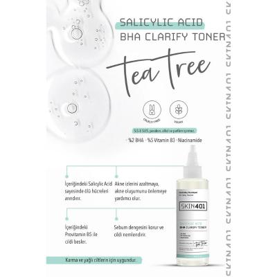 Skin401 Salicylic Acid BHA Clarify Toner 200ml - Vegan Acne Treatment & Exfoliating Skincare