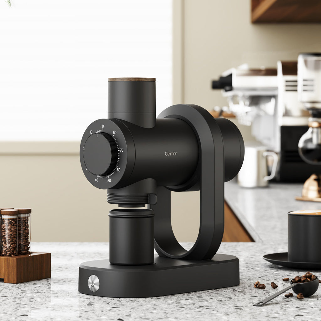 Geimori GU64 Gen2 Single Dose Coffee Grinder with 64mm Flat Burr, Anti-Static Design, Stepless Adjustment, Adjustable RPM, Ze
