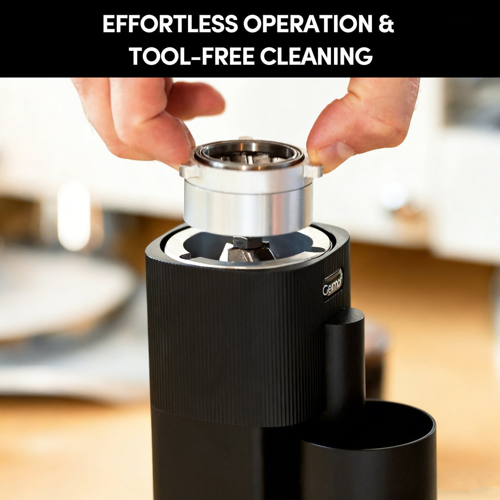 Geimori T38-The True Pro Grade Portable Coffee Grinder with 38mm Conical Burrs, 3600mAh Batteries, Stepless Grind Settings – 