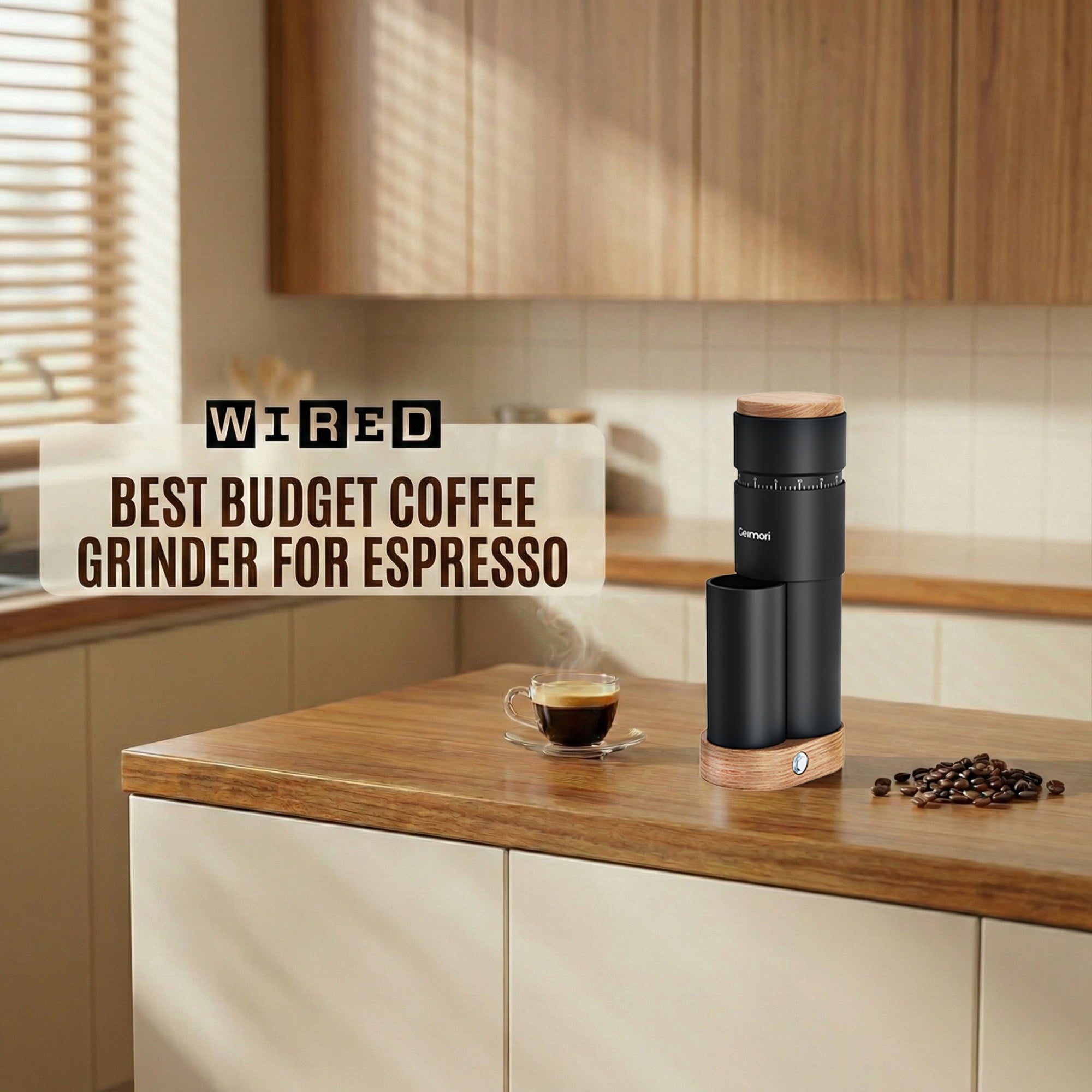 Geimori T38 Plus-The True Pro Grade Portable Coffee Grinder with 38mm Conical Burr, Anti-Static Tech, Stepless Grind Settings