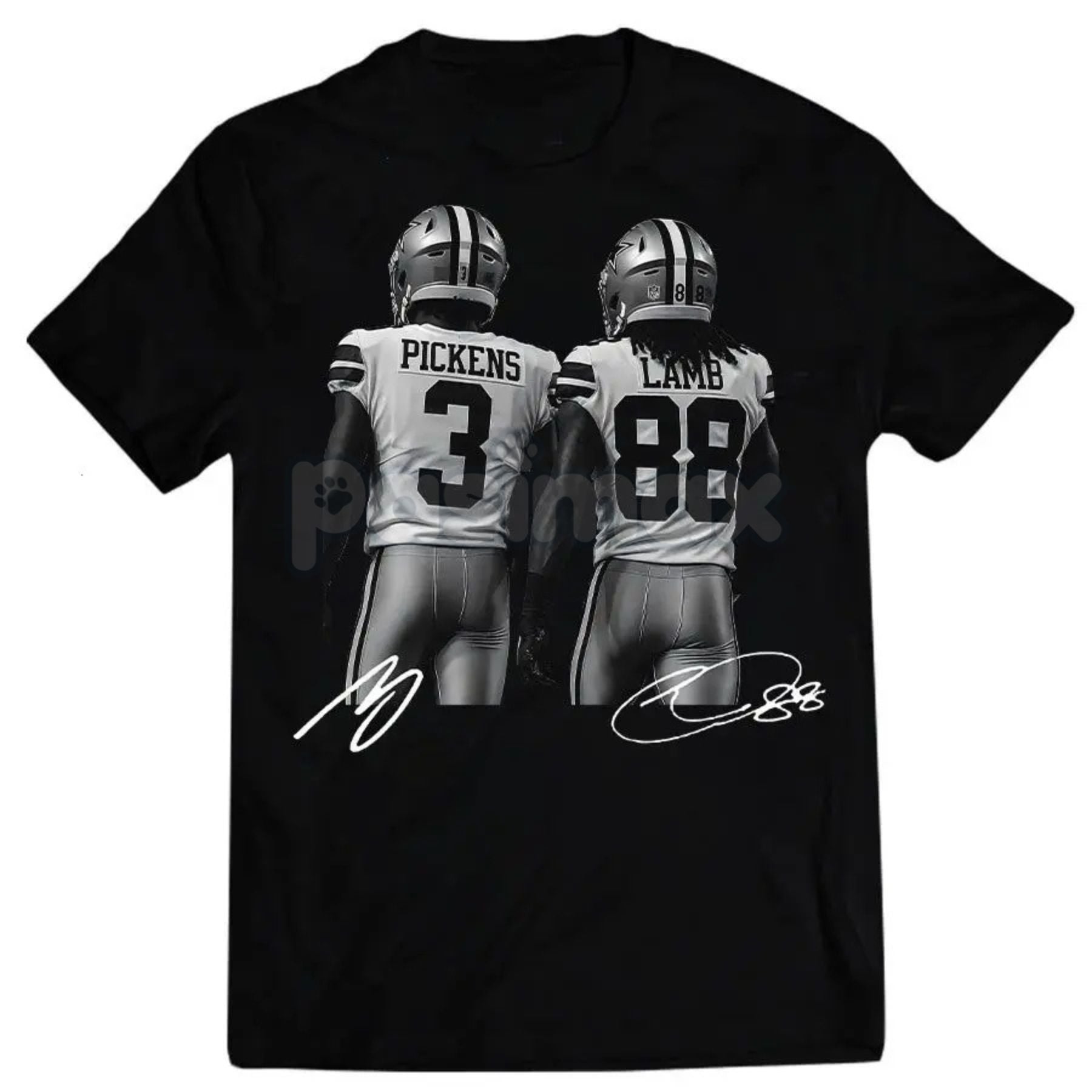 Pasimax George Pickens & CeeDee Lamb Funny Graphic Tee - Unisex Casual Football Shirt, Game Day Wide Receiver Duo Apparel, Gi