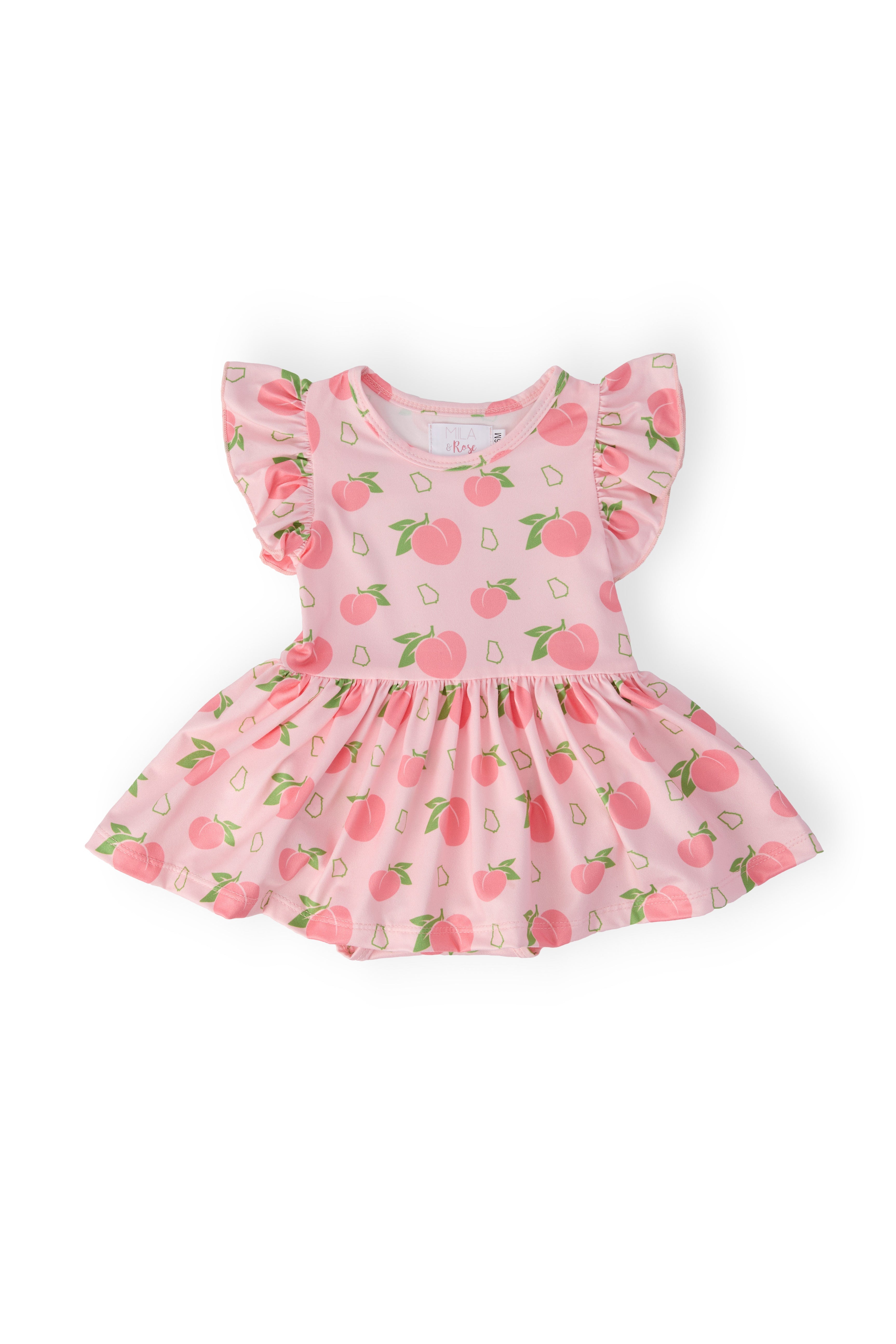 Mila & Rose ® Georgia Peach S/S Flutter Twirl Bodysuit — main product shot