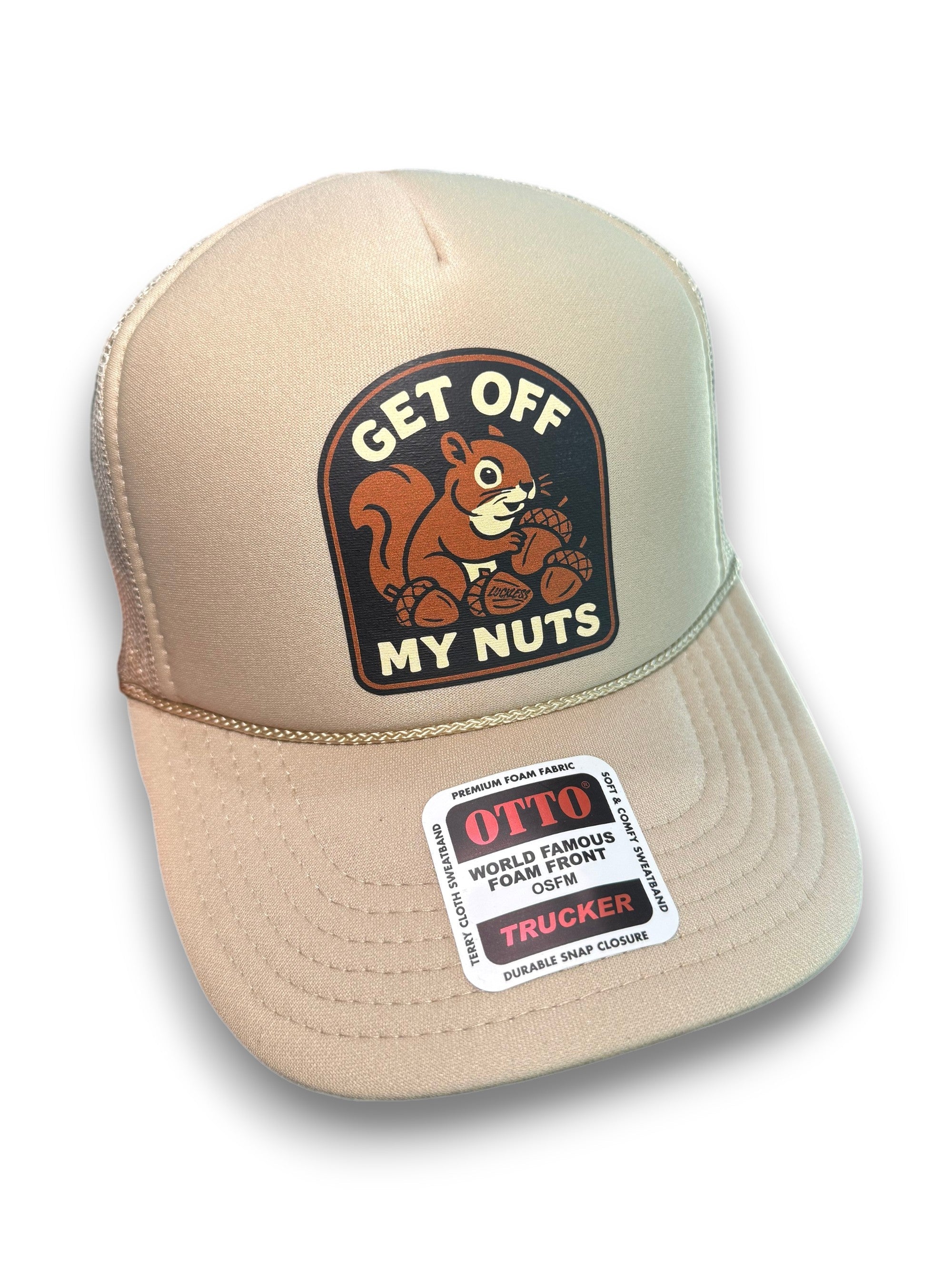 Luckless Outfitters Get Off My Nuts Trucker Hat — main product shot
