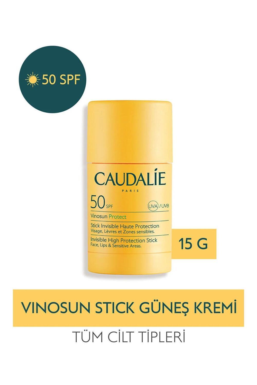 Caudalie Vinosun Protect SPF 50 Sunscreen Stick: Invisible, Vegan & Fragrance-Free High Protection for Face, Lips & Sensitive Skin