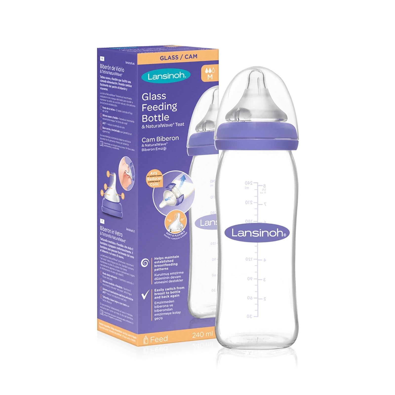 Lansinoh Glass Baby Bottle 240 Ml
